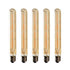 5-pack T225 Long Tube Bulbs, LED Edison Filament, 6W E27 Socket Warm White, Yellow Glass for Decorative Light Bulb, AC 220-240V—yux