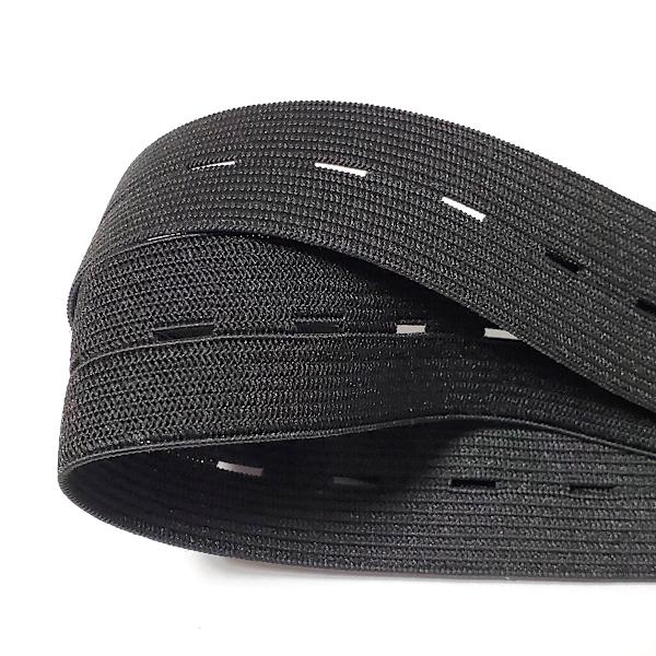 Elastic Buttonhole Tape, 2.5cm Width Black Elastic Band