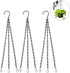 3-Pack Hanging Chain Set, Replacement Chain, Metal, Hanging Basket, Chains, Garden, Flower Pot, Plant Hanger with Clips and Hooks for Bird Feeder