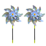 Reflective Scarecrow Wind Spinner Silver 2-pack