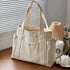 Canvas Tote Bag Large Capacity White for Work Travel College Student Book Shoulder Bag
