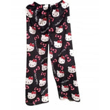 HelloKitty Flannel Pajamas for Women, Plush Thick Insulation, Compatible with HelloKitty, Black Pink, Size M