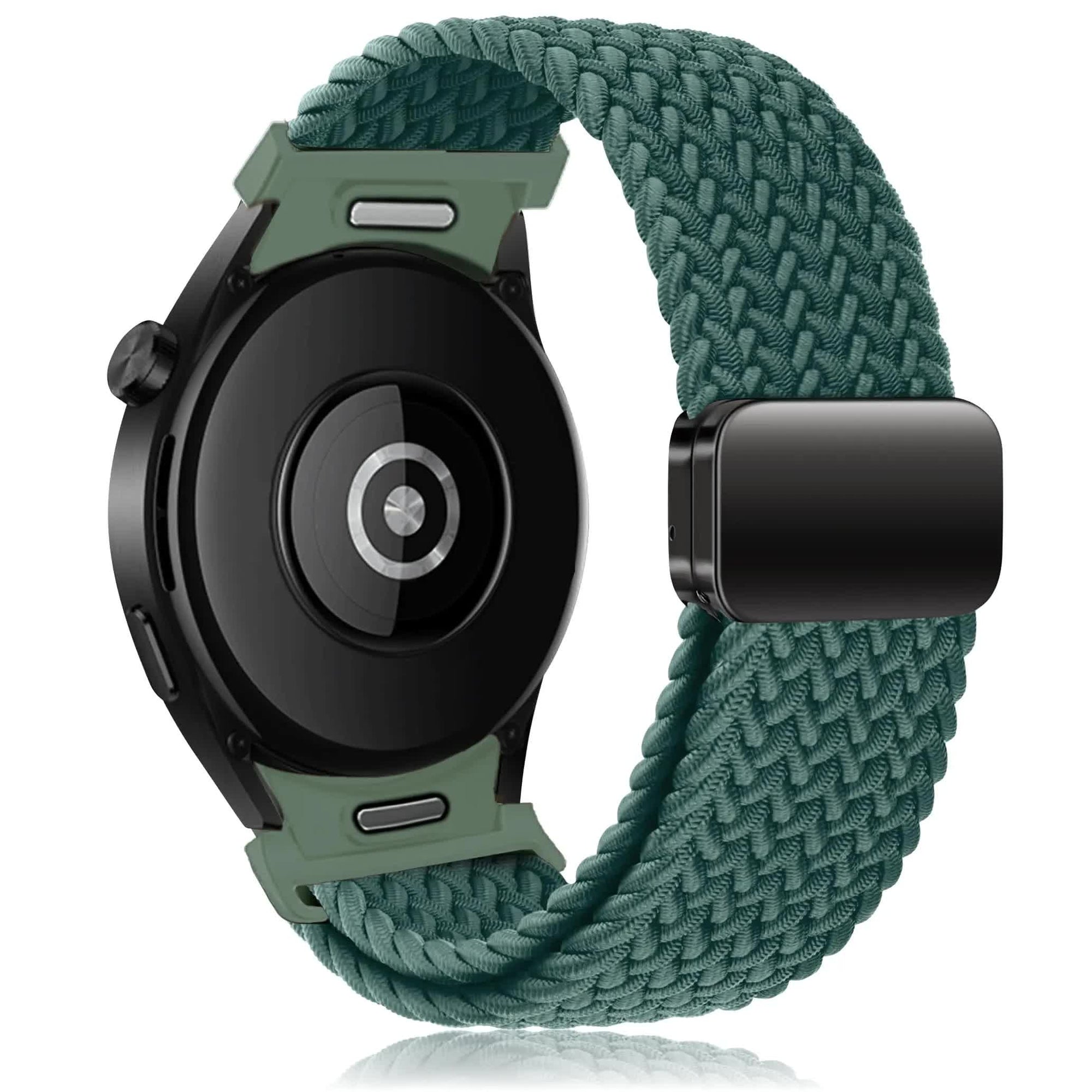 Compatible with Samsung Galaxy Watch 4 5 6 Classic/Pro Compatible Braided Magnetic Strap Without Gap 40mm 43mm 44mm 45mm 47mm Rainforest Green