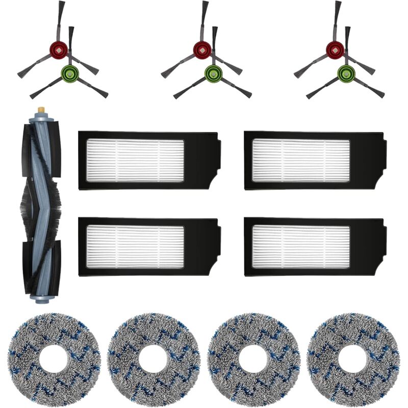 Ecovacs Filter Brush Cloth Replacement Accessory Kit 15 Pieces Compatible with DEEBOT T20 T10 X1 Omni Turbo Plus Robot Vacuum Cleaner