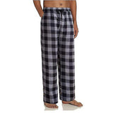 Men's Pajama Pants with Pockets, Soft Flannel Plaid Pajama Pants for Sleep M Gray