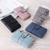 Trendy Foldable Leather Card Holder Wallet Light Green for Women