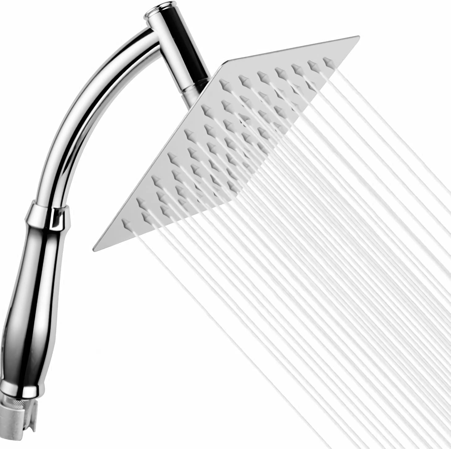 Rain Shower Head High Pressure Large Square Chrome Finish Universal Replacement Shower Accessories
