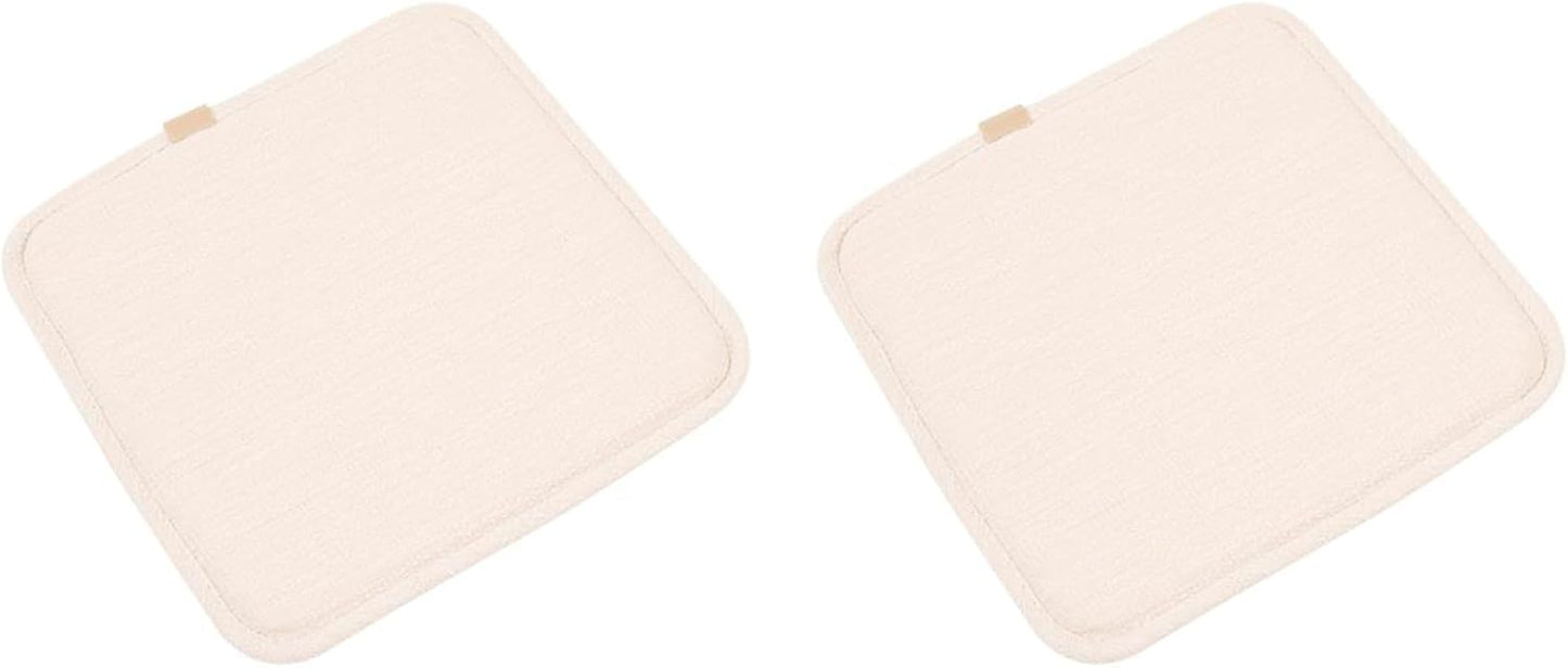Square Bar Stool Seat Cushion with Ties 12 x 12 Inch Breathable Stool Cushion Cover Barstool Cushion Seat Pad Set of 2 (12x12 inch, White)