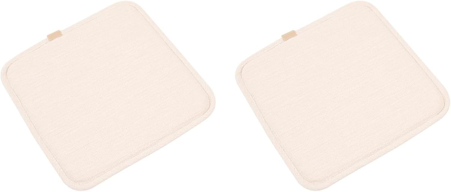 Square Bar Stool Seat Cushion with Ties 12 x 12 Inch Breathable Stool Cushion Cover Barstool Cushion Seat Pad Set of 2 (12x12 inch, White)