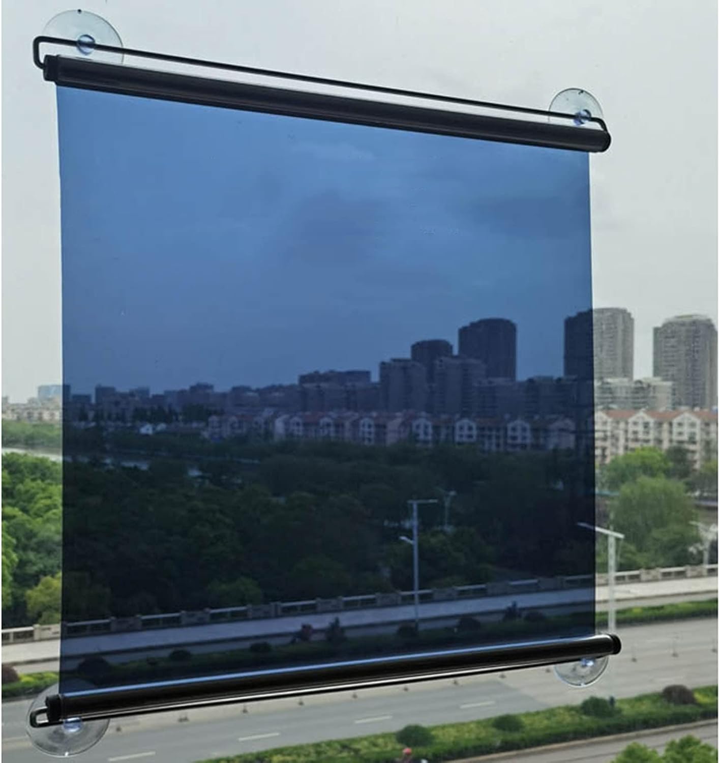 LXLA One-Way Mirror Roller Shade with Suction Cups, Punch-Free Single Way See-Through Clear Sun Blocking Reflective Insulation Curtain, Window (Size : 33×100cm/13×39in)