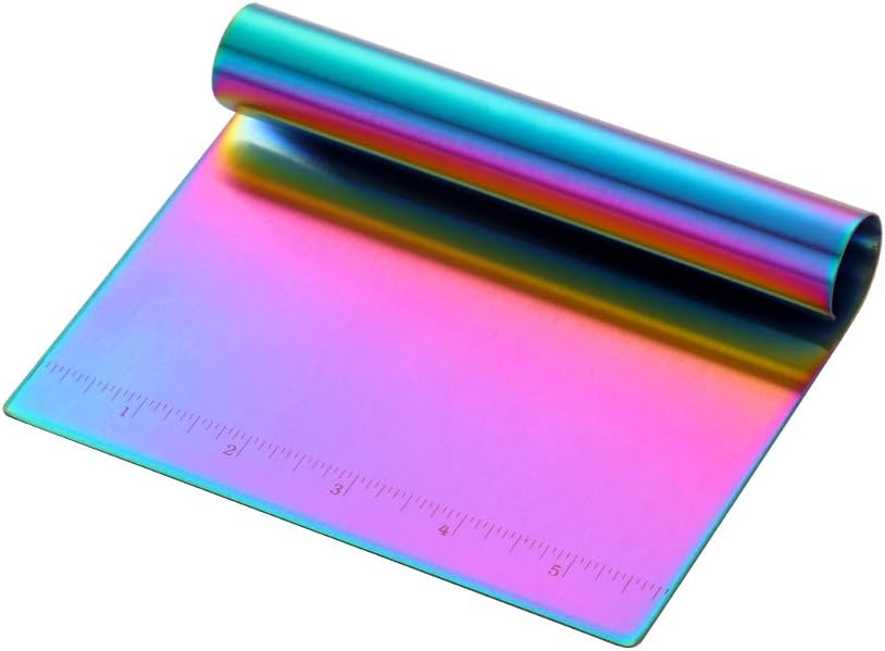 Pastry Bench Scraper,Scraper with measurements,Stainless Steel Chopper,Sharp Flakes&Non-stick,for Chocolate Cakes, Pastry/Cinnamon Rolls/Dinner Rolls/Pizza/Pasta (symphony)