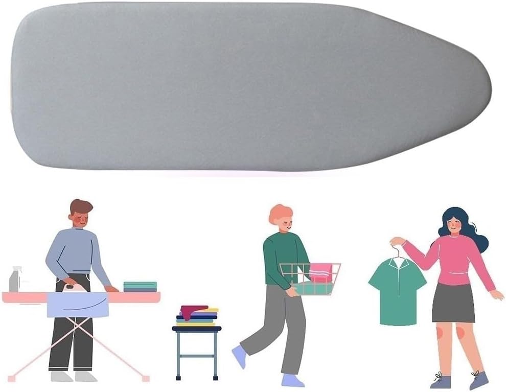 Ironing Board Cover 12x36 Small Iron Board Cover with Padding Grey Scorch and Stain Resistant Cotton Ironing Covers (Color : Grey, Size : 90x31cm(36x12in))
