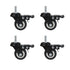 4Pcs 1.5 Inch Heavy Duty Caster Wheels Swivel Casters with Brake and M8 Threaded Stem, Loading 50kg/110lbs Black Rubber