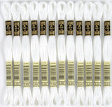 Bulk Buy:  Six Strand Embroidery Cotton 8.7 Yards White 117-BLANC (12-Pack)