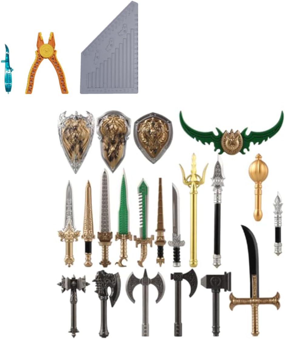 Medieval Weapon Pack Military Weapon Medieval Swords Sabers Bricks, Military Soldier Weapons Accessories Pack Kits, DIY Assembly Building Blocks - 21 Pieces