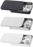 3 Pack Travel Floss Picks Case, Dental Floss Picks Travel Case Metal Storage Box for Flosser Pill Oral Care (Black, White, Silver)