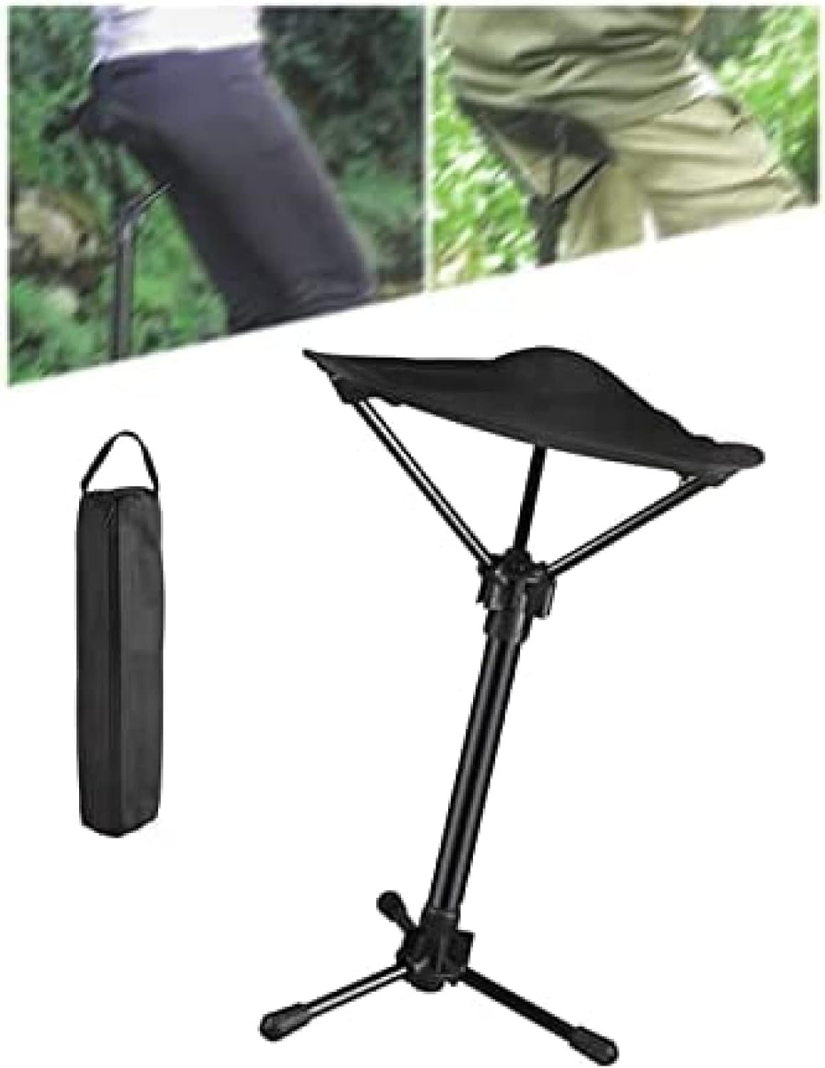 Portable Telescopic Stool - Lightweight Folding Chair for Camping & Fishing - Height Adjustable, Single Leg Tripod Seat - Foldable & Compact Design