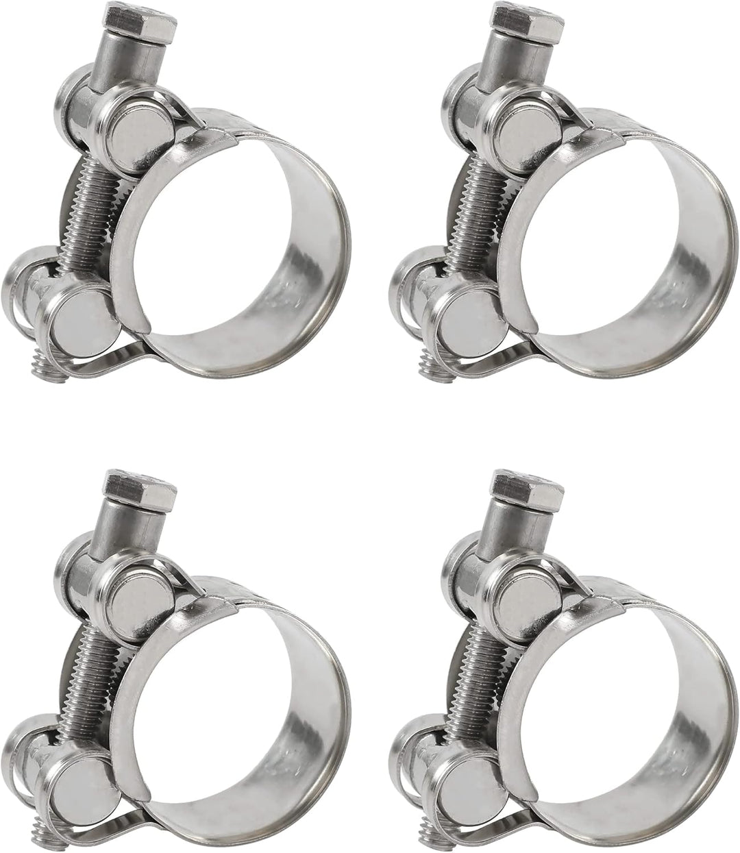 4 Pack 7/8 Inch T-Bolt Hose Clamps Working Range 20mm-22mm for 7/8 Inch Hose ID, Heavy Duty Hose Clamps Stainless Steel, Pack of 4