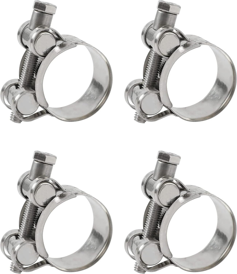 4 Pack 7/8 Inch T-Bolt Hose Clamps Working Range 20mm-22mm for 7/8 Inch Hose ID, Heavy Duty Hose Clamps Stainless Steel, Pack of 4