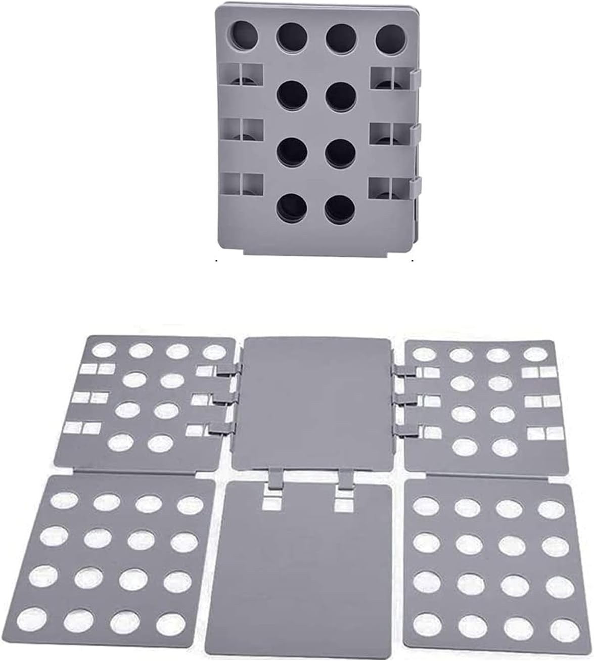 Shirt Folding Board, 27.56 x 22.44 T Shirt Folder, Easy and Fast Flip Fold Clothes Folding Board, Durable Plastic Laundry Folders Collapsible Liner for Easy Storage and Travel (Gray)