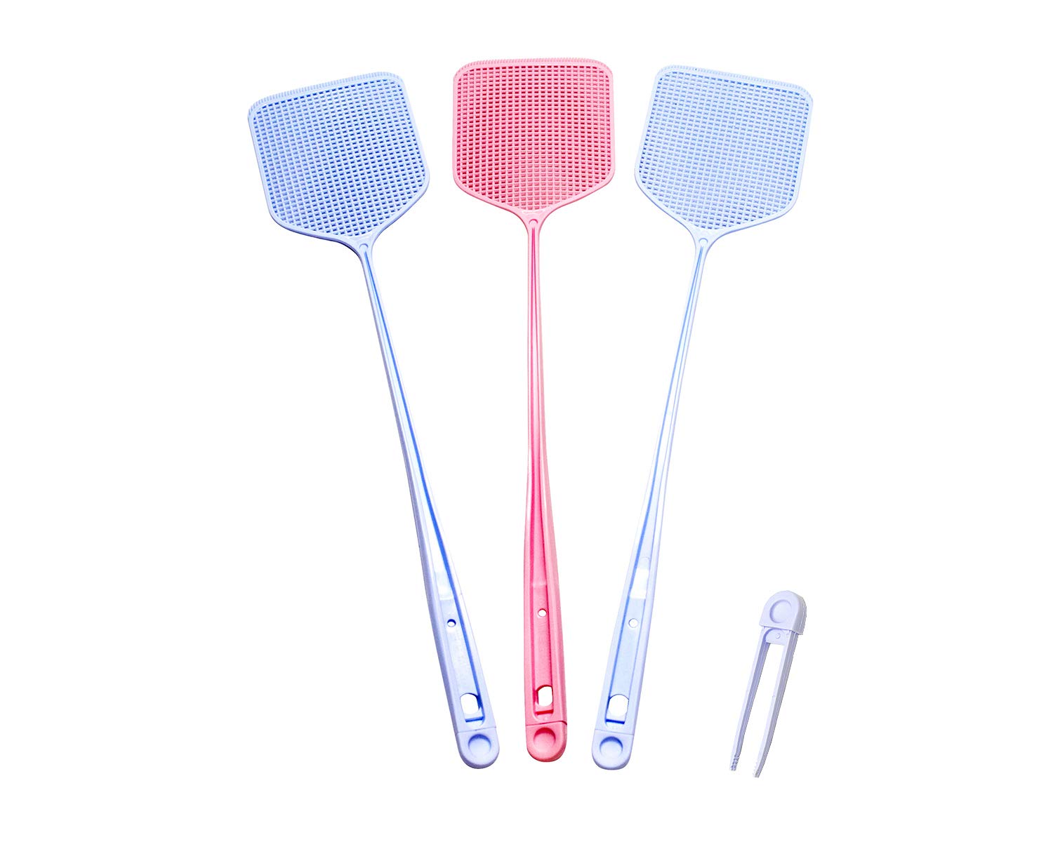 Plastic Fly Swatter with Tweezers, Bugs Whisk and Fly Killer with Pincers (3)