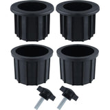 6-Piece Balcony Parasol Accessory Set Black - 4 Umbrella Hole Rings and 2 Hand Screws - Compatible with Outdoor Tables and Terraces