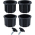 6-Piece Balcony Parasol Accessory Set Black - 4 Umbrella Hole Rings and 2 Hand Screws - Compatible with Outdoor Tables and Terraces
