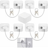 Child Safety Window Locks 4-Pack with 8 Keys, Compatible with Refrigerator Cabinets and Doors