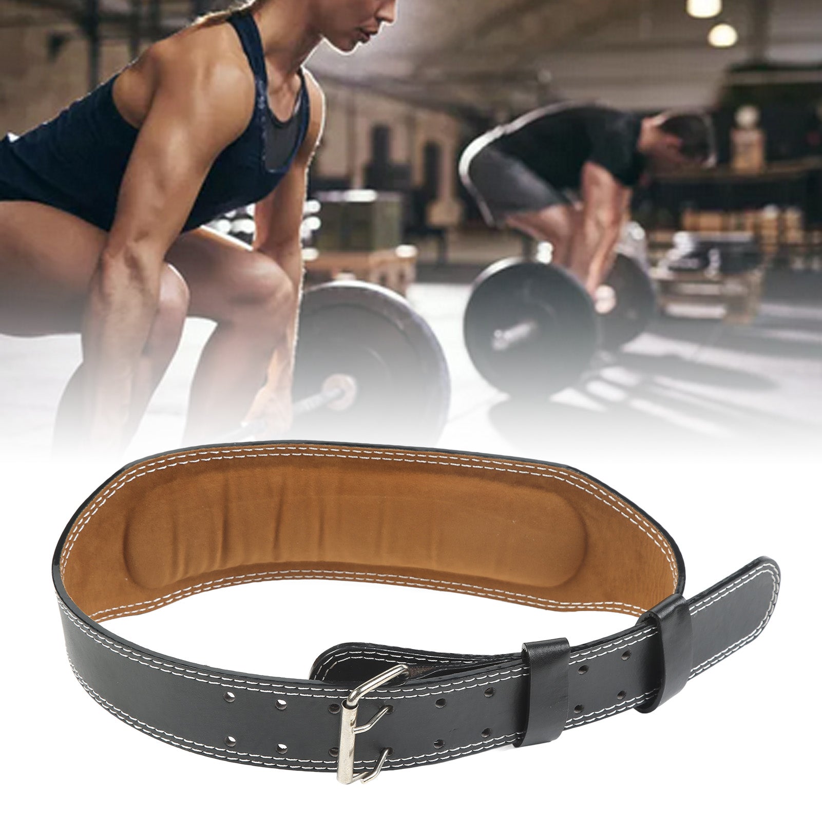 Weight Lifting Belt for Fitness Wide Support for Rowing Squats Deadlifts Black