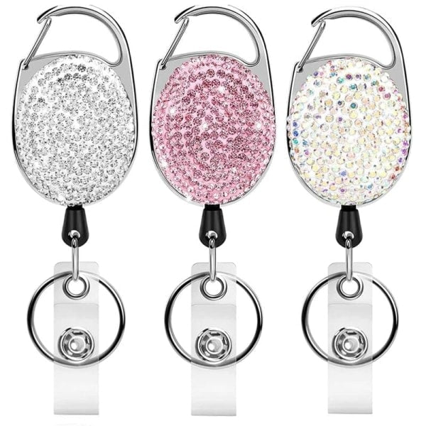 Retractable ID Card Holder Keychain with 3 Slots, Key Ring for Keys, Compatible with Most ID Cards