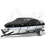 16-18ft Boat Cover Trailerable Marine Grade 600D Black