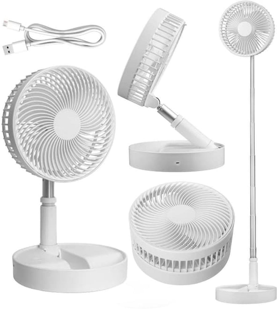 Folding Desk Fan - Adjustable Design - Cordless & Versatile - Foldable Standing Desk Fan