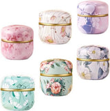 Tea Box | Tea Box - Round Tins - Vintage - 6-Pack - 10 oz Tea Box Loose Tea | Vintage style storage containers for loose tea and herbs, coffee beans, spices, and sugar - Style B