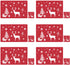 Placemats - Set of 12 - Christmas placemats - including coasters, Christmas placemats - heat-resistant and waterproof - suitable for Christmas parties and table decorations (Red)
