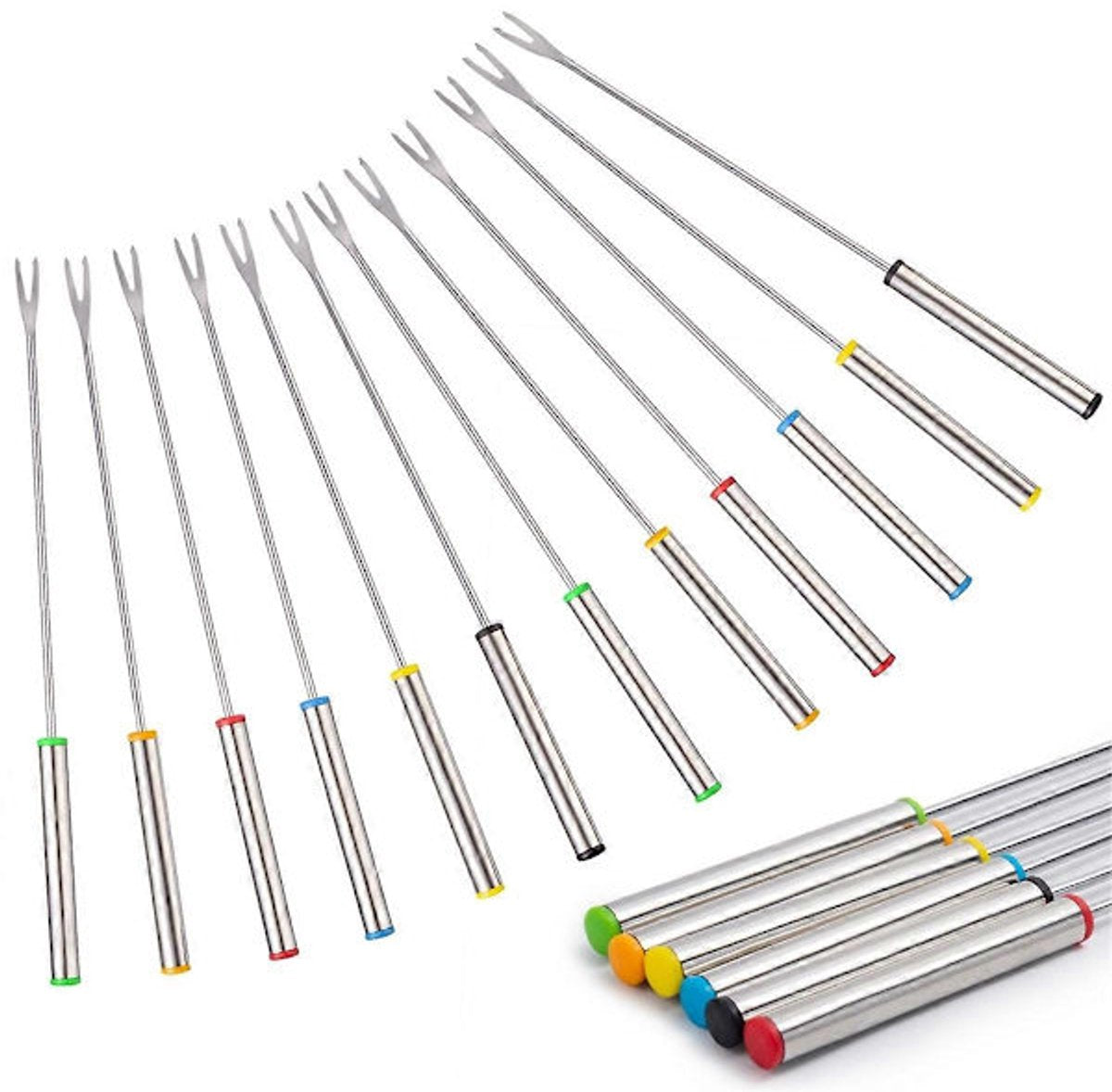 Stainless Steel Fondue Forks - Cheese Fondue Forks, Fruit Forks Stainless Steel - 12 Pieces, 24 cm