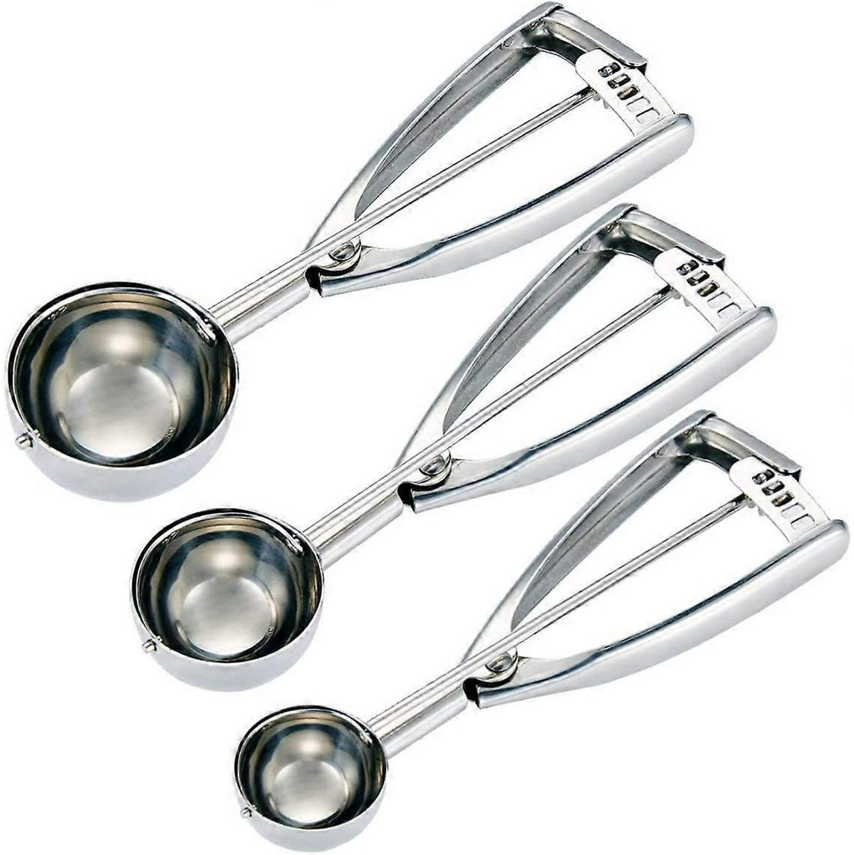 Ice Cream Scoop Set - Small/1 scoop, Medium/2 scoops, Large/3 scoops