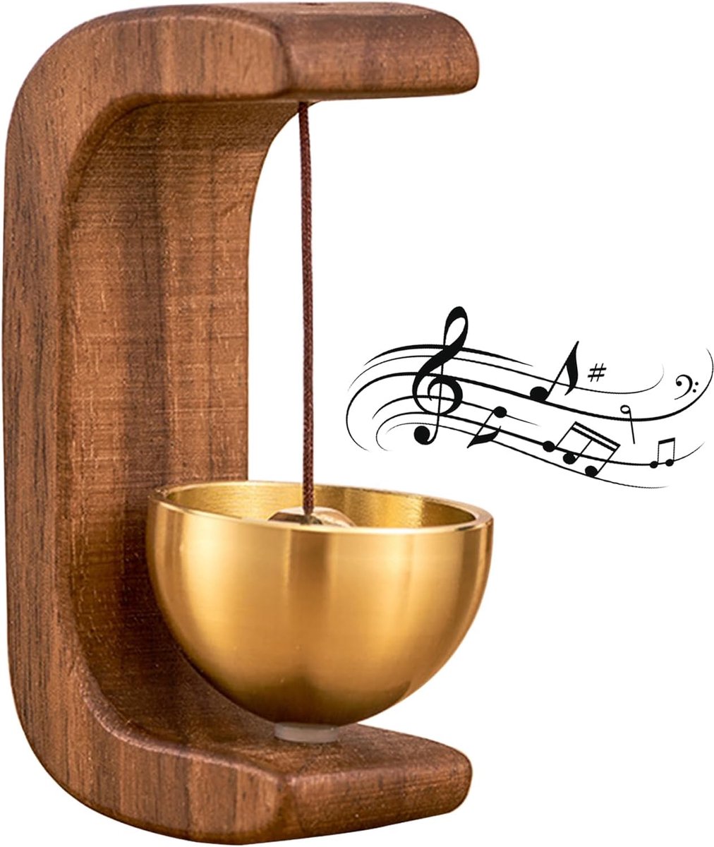 Wind Chime - Magnetic Wind Chime - Wooden Doorbell - Wooden Shop Bell - For Opening Doors (Dark Brown)