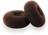 Scrunchies - 2 Medium (3 inch/Brown) - Easy-to-use loop scrunchies - Great for short and fine hair