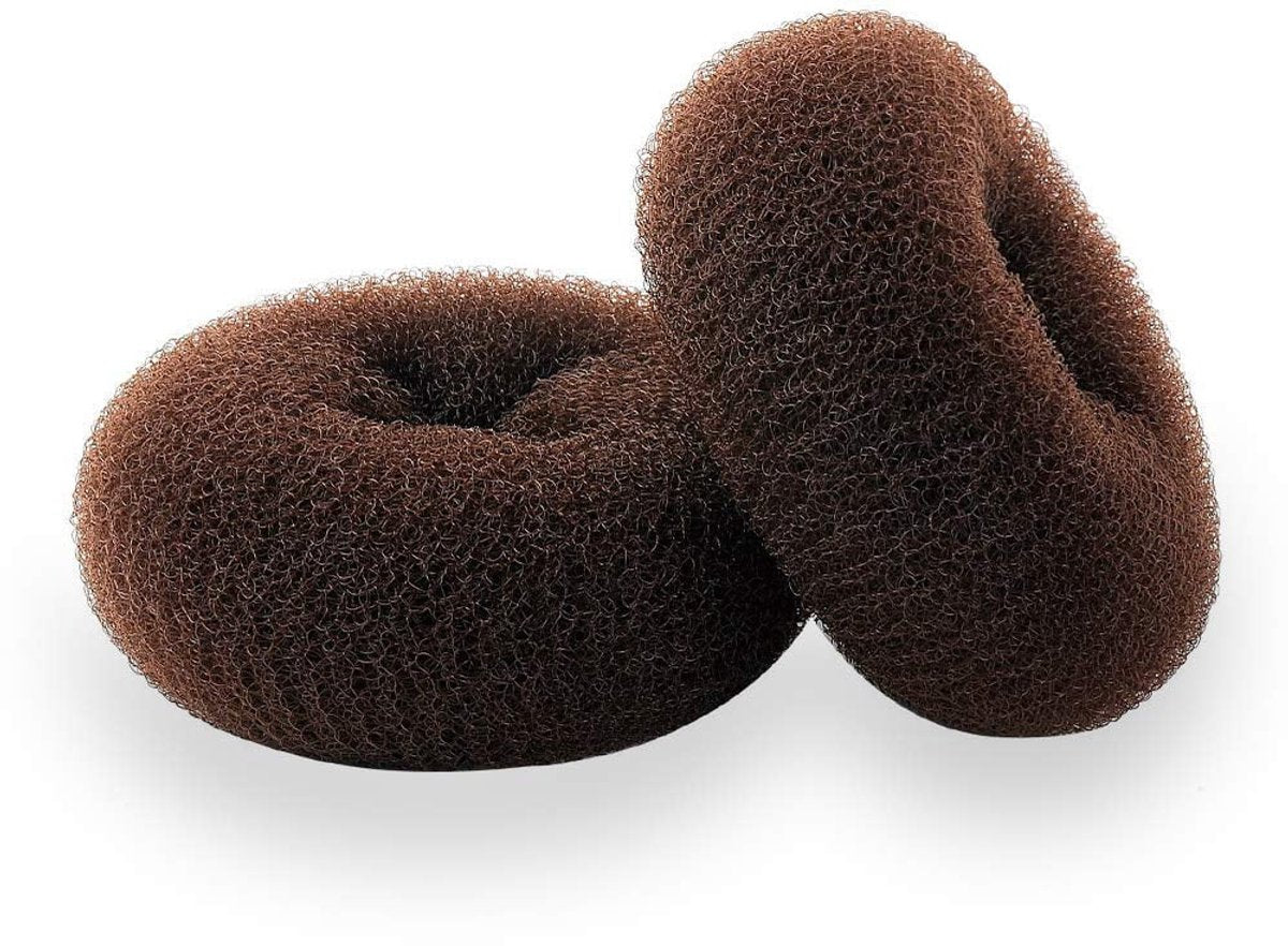 Scrunchies - 2 Medium (3 inch/Brown) - Easy-to-use loop scrunchies - Great for short and fine hair