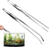 2-pack curved aquarium tweezers - Straight and curved tweezers - 27 cm long stainless steel tweezers - Suitable for lizards, spiders, fish and aquariums