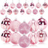 Christmas Baubles - Pack of 24 - Large Size, 6cm Diameter - Unbreakable Plastic - Christmas Tree Decoration - Various Christmas Bauble Decorations Suitable for Weddings, Mother&