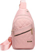 Unisex Shoulder Bag - 5 Storage Pockets & Cable Grommet - Women&