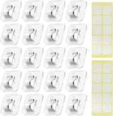 Hooks - Mini Light Clips | Self-Adhesive Lighting Hooks - Cable Holder Organizer - Set of 20 Hooks incl. Adhesive Strip