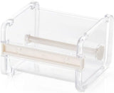 Transparent, visible packaging tape dispenser - holder for cutting tape - organizer, holder for desk and office tape - holder for self-adhesive roll tape dispenser - storage tape, cutting tape - adhesives and fasteners