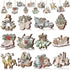 Christmas tree decorations (12 pieces) - Indoor Christmas decorations - Wooden Christmas tree decorations - Snowman - Sleigh - Reindeer set - Christmas decorations - Christmas decorations - Style A