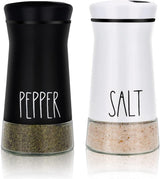 2-piece - stainless steel - with adjustable spout - farmhouse style - salt and pepper shaker