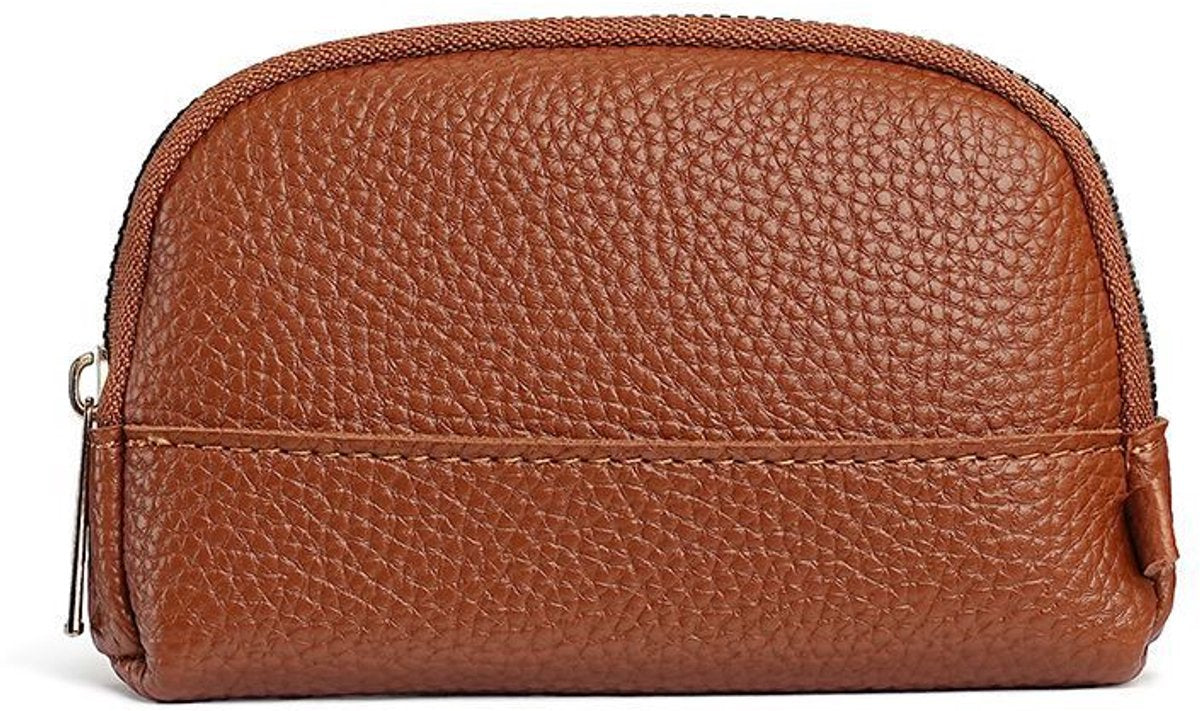 Vintage Wallet with Zip Around - Compact and Beautiful - Key Holder - Mini - Clutch - Coin Purse - Dark Brown