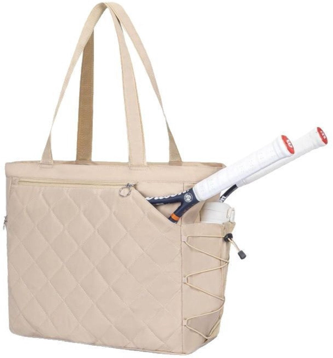 Backpack - Tennis Bag - Handbag - Sports Bag - Waterproof Racket Bag - Suitable for multiple rackets with shoe compartment - Beige