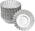 30-Piece Egg Pie Molds - Steel Baking Molds - Muffin Molds - Cupcake Molds - Pudding Molds - Desserts - Ice Cream - Non-Stick and Reusable - Silver