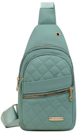 Unisex Shoulder Bag - 5 Storage Pockets & Cable Grommet - Women's Crossbody Bag - Men's Crossbody Bag - Crossbody Bags - Sling Bag - Adjustable Carrying Style (Cross/Shoulder/Chest) - Green